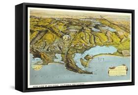 Relief Map of San Diego, California-null-Framed Stretched Canvas