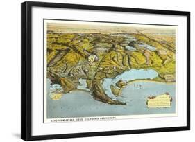 Relief Map of San Diego, California-null-Framed Art Print