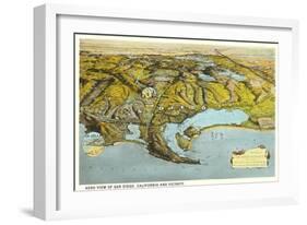 Relief Map of San Diego, California-null-Framed Art Print