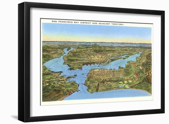 Relief Map of San Francisco, San Francisco, California-null-Framed Art Print