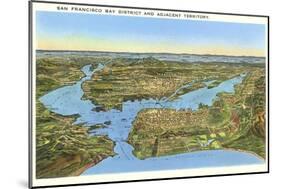 Relief Map of San Francisco, San Francisco, California-null-Mounted Art Print