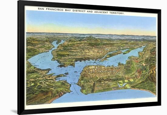 Relief Map of San Francisco, San Francisco, California-null-Framed Art Print