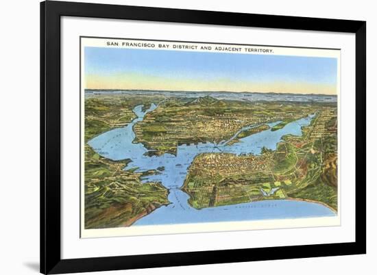 Relief Map of San Francisco, San Francisco, California-null-Framed Art Print