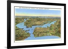 Relief Map of San Francisco, San Francisco, California-null-Framed Art Print