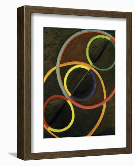 Relief Noir Avec des Cercles de Couleur (Black Relief with Colour Circles), 1930-32-Robert Delaunay-Framed Giclee Print