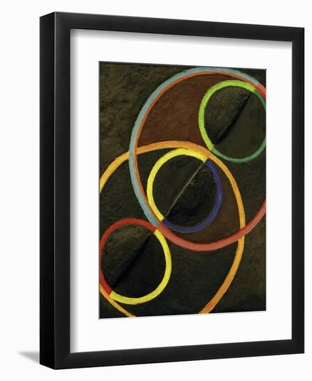 Relief Noir Avec des Cercles de Couleur (Black Relief with Colour Circles), 1930-32-Robert Delaunay-Framed Giclee Print