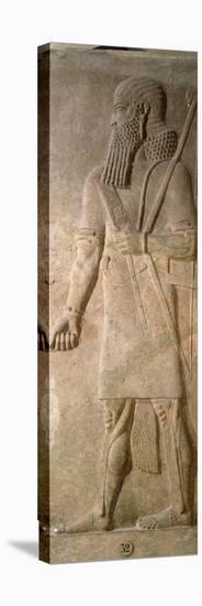 Relief of an Assyrian Warrior, from the Palace of Sargon II at Khorsabad, Iraq-Assyrian-Stretched Canvas