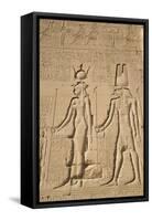 Relief of Cleopatra and Horus, Temple of Hathor, Dendera, Egypt, North Africa, Africa-Richard Maschmeyer-Framed Stretched Canvas