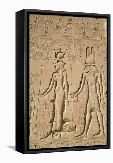 Relief of Cleopatra and Horus, Temple of Hathor, Dendera, Egypt, North Africa, Africa-Richard Maschmeyer-Framed Stretched Canvas