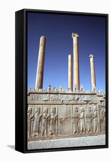 Relief of Medes and Persians, the Apadana, Persepolis, Iran-Vivienne Sharp-Framed Stretched Canvas