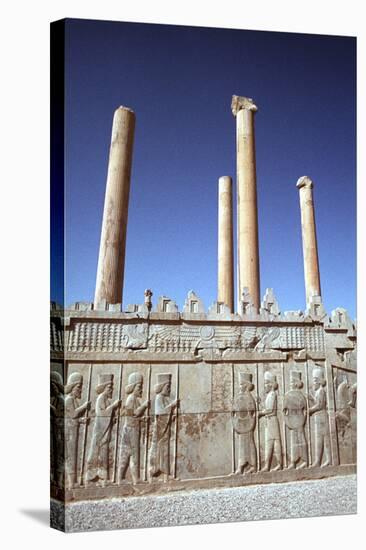 Relief of Medes and Persians, the Apadana, Persepolis, Iran-Vivienne Sharp-Stretched Canvas