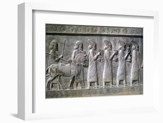 Relief of Syrians or Lydians, the Apadana, Persepolis, Iran-Vivienne Sharp-Framed Photographic Print