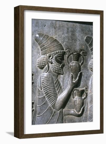 Relief of Syrians or Lydians, the Apadana, Persepolis, Iran-Vivienne Sharp-Framed Photographic Print