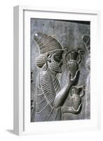 Relief of Syrians or Lydians, the Apadana, Persepolis, Iran-Vivienne Sharp-Framed Photographic Print