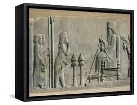 Relief of the Enthronement of Darius, Persepolis, Unesco World Heritage Site, Iran, Middle East-Desmond Harney-Framed Stretched Canvas