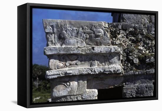 Relief of the God Chac, Temple of the Frescoes, Tulum, Quintana Roo, Mexico-null-Framed Stretched Canvas