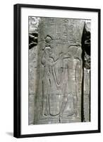 Relief of the goddess Hathor, Temple of Horus, Edfu, Egypt, Ptolemaic Period, c251 BC-c246 BC-Unknown-Framed Giclee Print