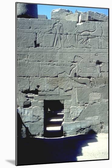 Relief of the Pharoah in chariot riding down his enemies, Temple of Amun, Karnak, c14th century BC-Unknown-Mounted Giclee Print