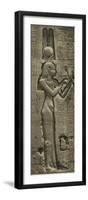 Relief Sculpture of Cleopatra VII and her Son by Julius Caesar, Temple of Hathor, Dendera, 35 BC-null-Framed Photo