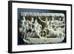 Relief Showing Battle Scene Between Alexander and Darius, from Isernia, Italy, 2nd-1st Century BC-null-Framed Giclee Print