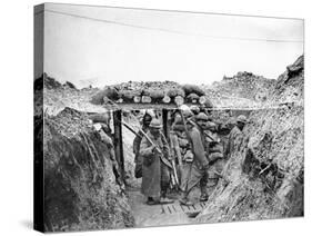 Relief Soldiers in a Trench in Champagne, 1915-16-Jacques Moreau-Stretched Canvas