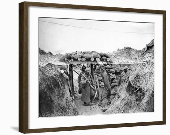 Relief Soldiers in a Trench in Champagne, 1915-16-Jacques Moreau-Framed Photographic Print