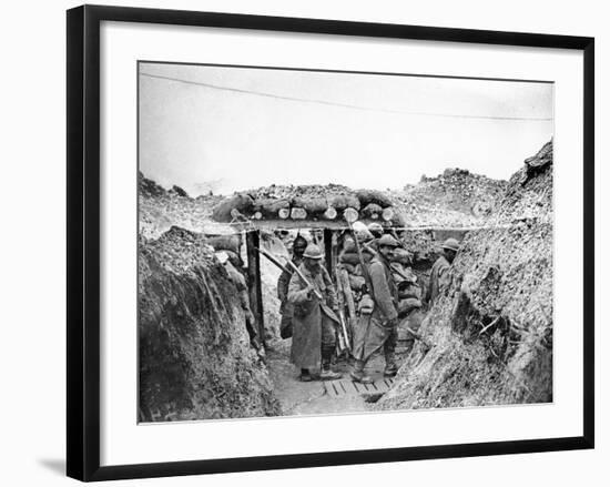 Relief Soldiers in a Trench in Champagne, 1915-16-Jacques Moreau-Framed Photographic Print