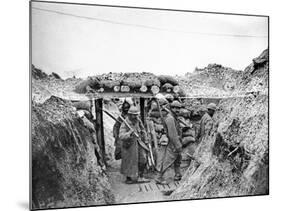 Relief Soldiers in a Trench in Champagne, 1915-16-Jacques Moreau-Mounted Photographic Print