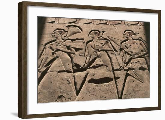 Relief with Priests and Dignitaries with Offerings-null-Framed Giclee Print