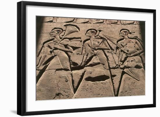 Relief with Priests and Dignitaries with Offerings-null-Framed Giclee Print