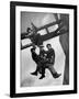 Relief Workers Hanging from Cable in Front of a Giant Beam During the Construction of Fort Peck Dam-Margaret Bourke-White-Framed Photographic Print