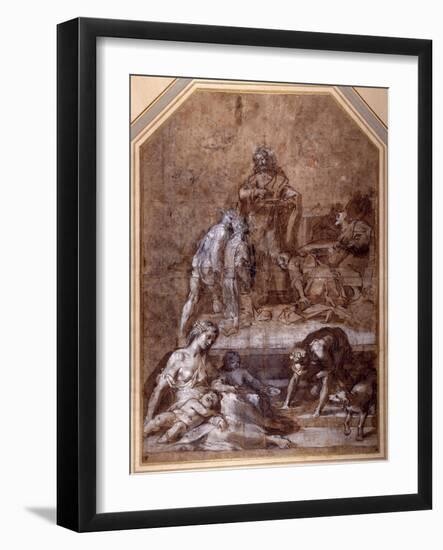 Religious Allegory, the Gathering of the Manna and the Institution of the Eucharist-Federico Barocci-Framed Giclee Print