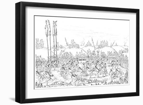 Religious Ceremony, Mandan Village-Myers and Co-Framed Giclee Print