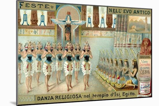 Religious Dance in the Temple of Isis, Egypt-null-Mounted Giclee Print