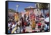 Religious Festival in Preparation for the Corpus Christi Festival, Urcos, Peru, South America-Peter Groenendijk-Framed Stretched Canvas