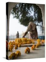 Religious Flower Offerings, at Golden Temple in Amritsar, Punjab, India-David H. Wells-Stretched Canvas