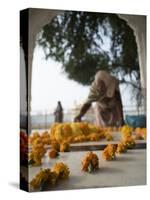 Religious Flower Offerings, at Golden Temple in Amritsar, Punjab, India-David H. Wells-Stretched Canvas