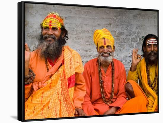 Religious Man at Pashupatinath Holy Hindu Place on Bagmati River, Kathmandu, Nepal-Bill Bachmann-Framed Stretched Canvas