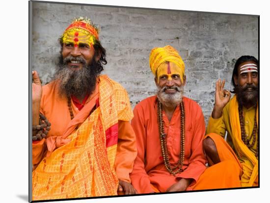 Religious Man at Pashupatinath Holy Hindu Place on Bagmati River, Kathmandu, Nepal-Bill Bachmann-Mounted Premium Photographic Print