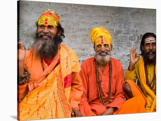 Religious Man at Pashupatinath Holy Hindu Place on Bagmati River, Kathmandu, Nepal-Bill Bachmann-Stretched Canvas