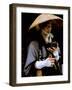 Religious Man Praying, Kyoto, Japan-Bill Bachmann-Framed Photographic Print