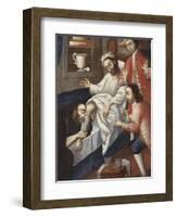 Religious Men Treating a Patient at St. Andrew Hospital, Cuzco-Marcos Zapata-Framed Giclee Print
