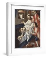 Religious Men Treating a Patient at St. Andrew Hospital, Cuzco-Marcos Zapata-Framed Giclee Print