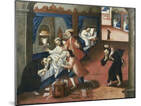 Religious Men Treating Patient at St Andrew Hospital in Cuzco-Marcos Zapata-Mounted Giclee Print