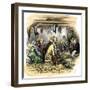 Religious Prayer at a Christian Ceremony Held in a Tent, United States, Years 1850. Colour Engravin-null-Framed Giclee Print