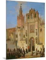 Religious Procession in Seville, 1853-Joachin Dominguez Becquer-Mounted Giclee Print