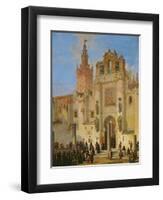 Religious Procession in Seville, 1853-Joachin Dominguez Becquer-Framed Premium Giclee Print