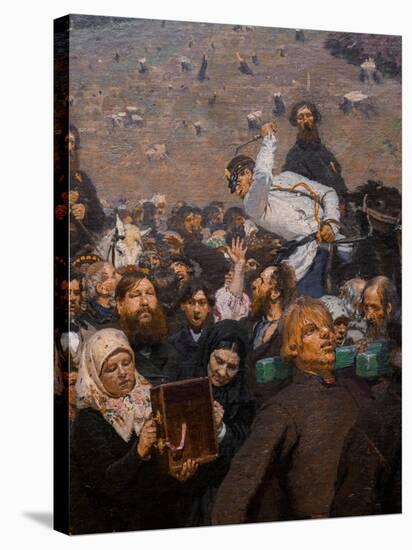 RELIGIOUS PROCESSION IN THE KURSK PROVINCE (Detail), 1881-1883 (Oil on Canvas)-Ilya Efimovich Repin-Stretched Canvas