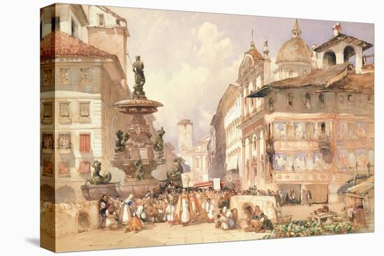 Religious Procession-William Callow-Stretched Canvas