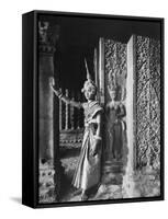 Religious Ritual Dancer in Temple of Angkor Wat, Wearing Richly Embroidered and Ornamented Costumes-Eliot Elisofon-Framed Stretched Canvas